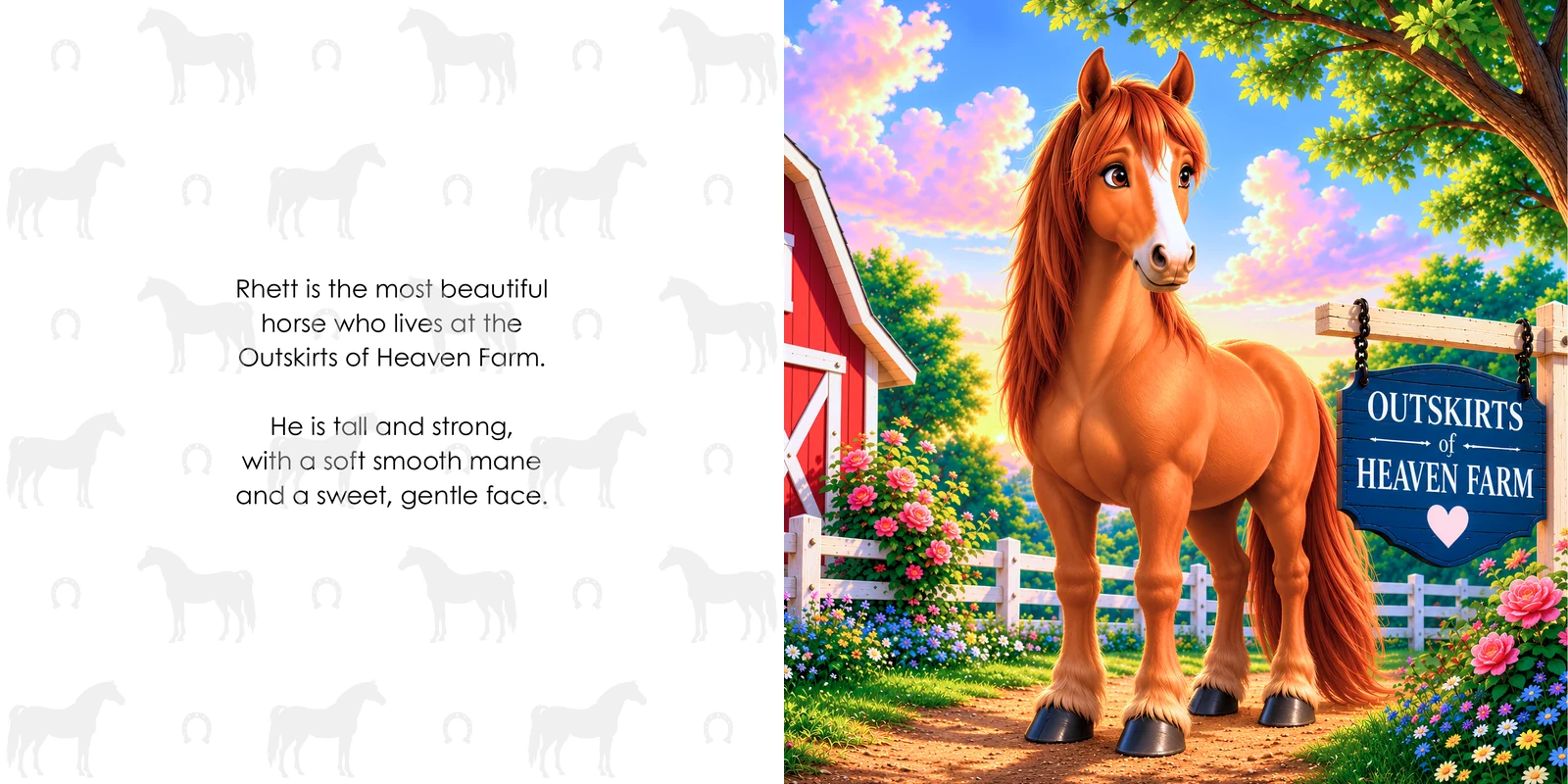 Inside pages from Rhett and the Field of Courage: Meet Rhett